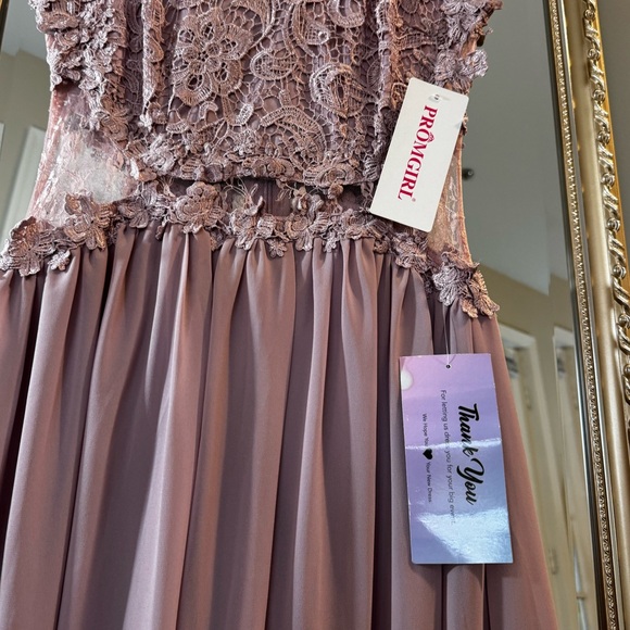 [NWT] PromGirl - Mauve Lace Cutout Floor-Length Formal Dress –Size Large - Picture 7 of 9